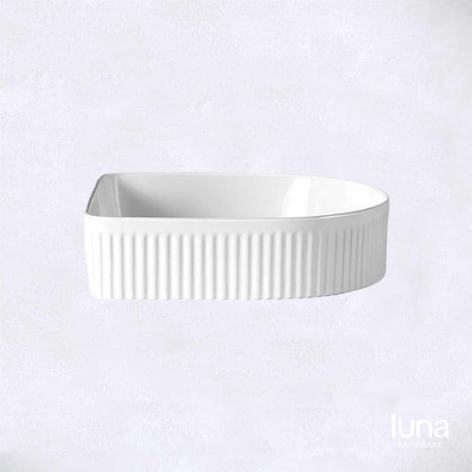 Fluted Arch Matte White Basin