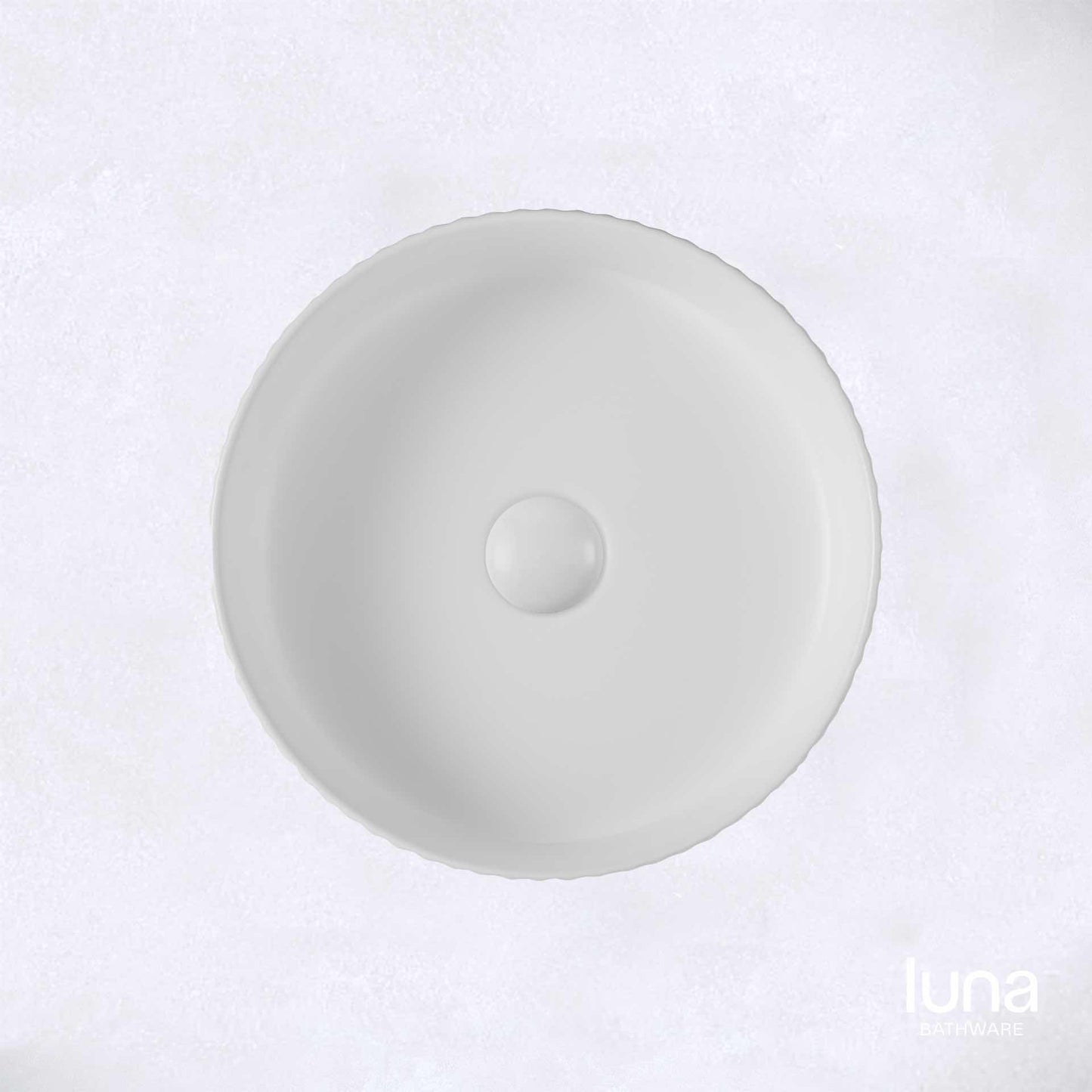 Fluted Round Matte White Basin