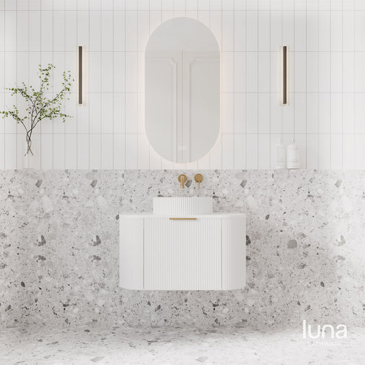 Luna Wall Spout & Wall Mixer Brushed Brass