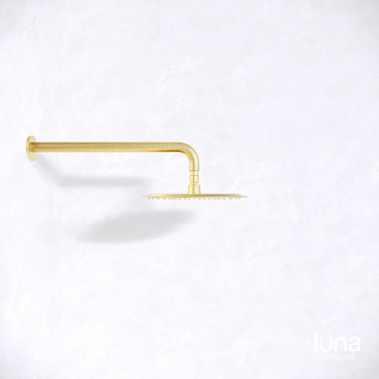 Luna Shower Arm and Head Brushed Brass