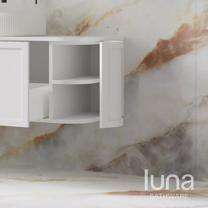Brighton 750mm Wall Hung Curved Vanity  Matte White