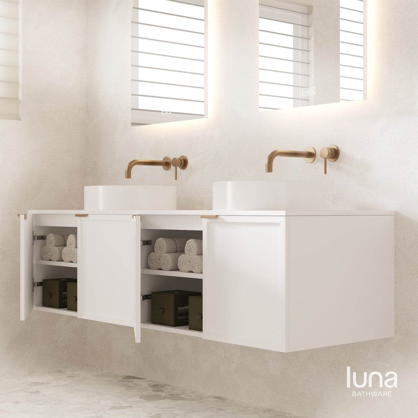 Florence 1800mm Wall Hung Vanity Matte White