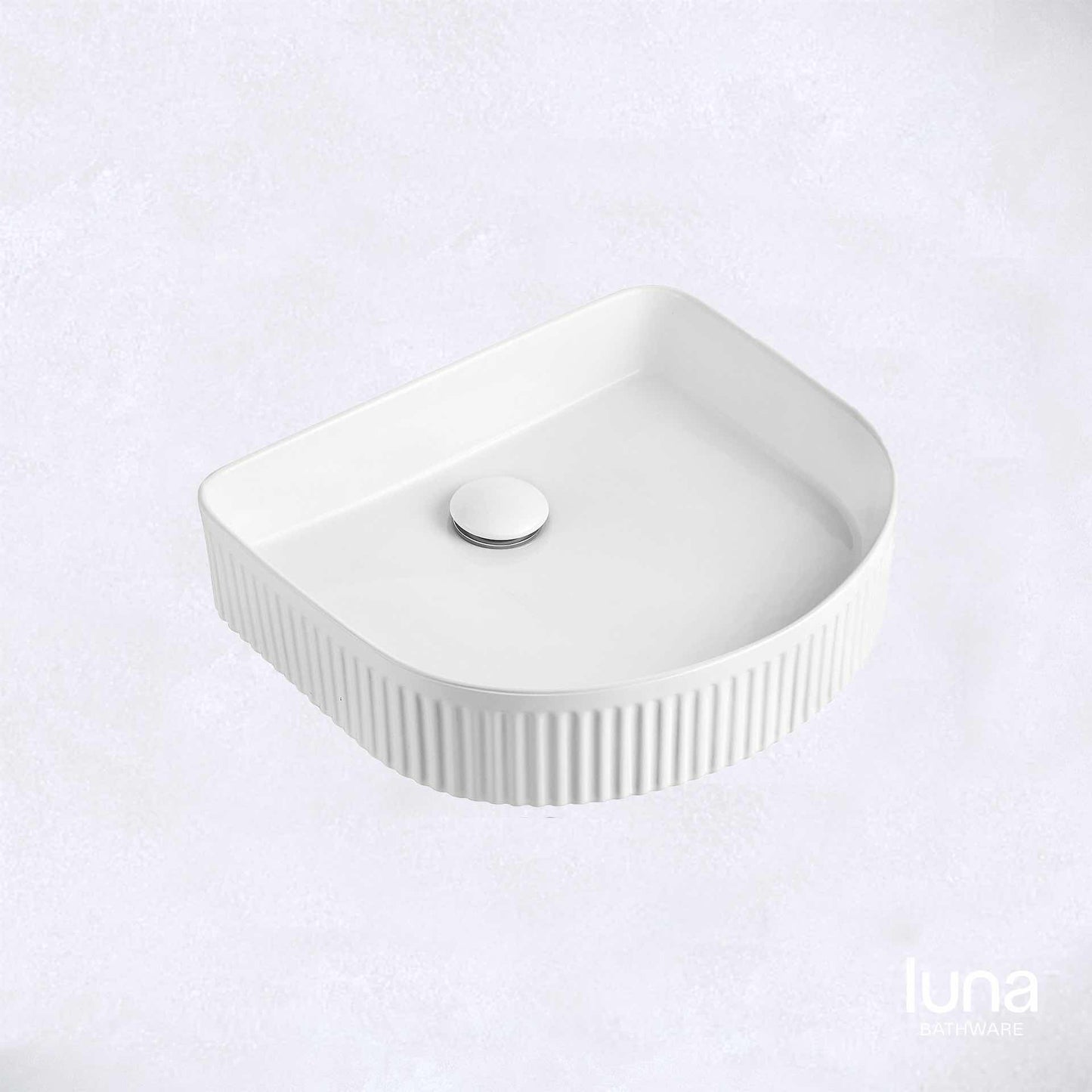 Fluted Arch Matte White Basin