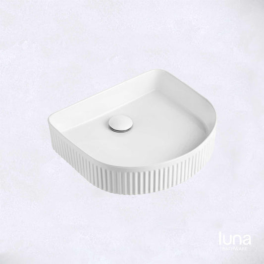 Fluted Arch Matte White Basin