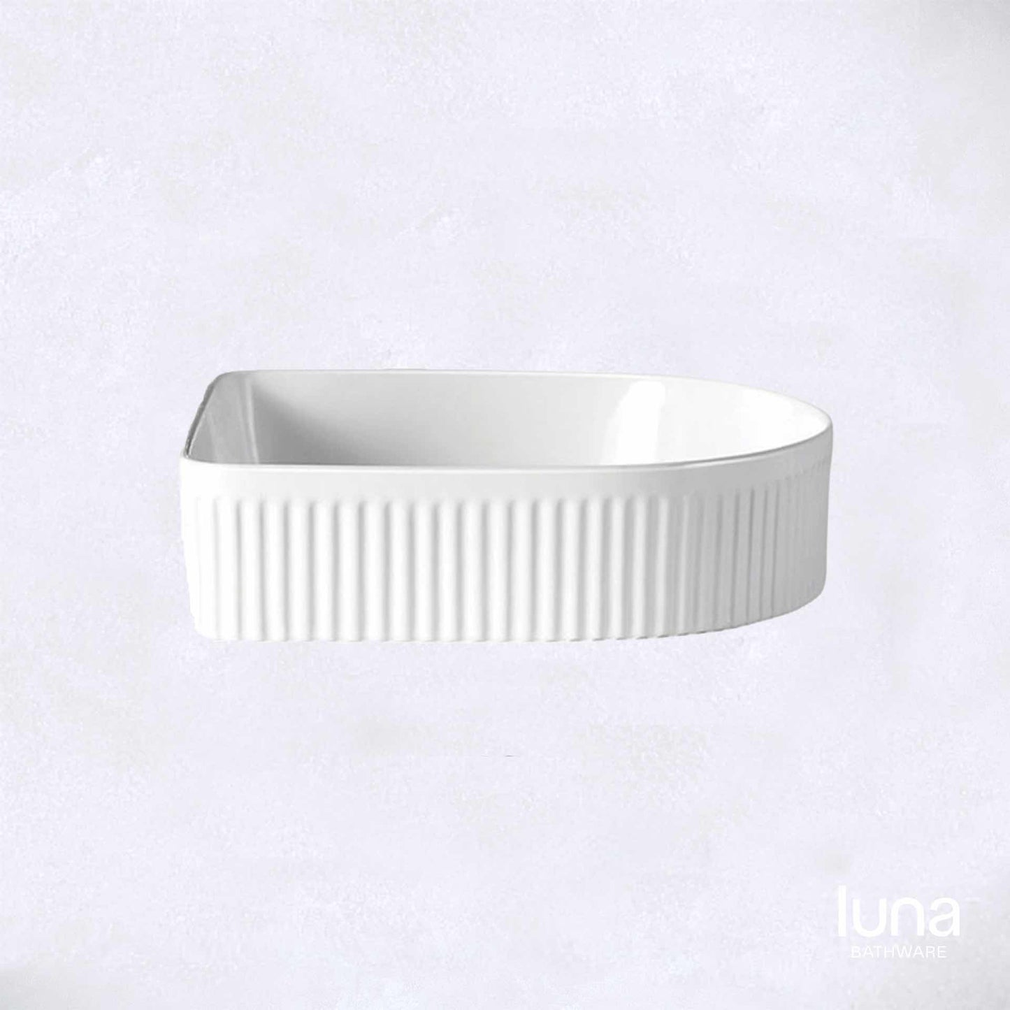 Fluted Arch Matte White Basin