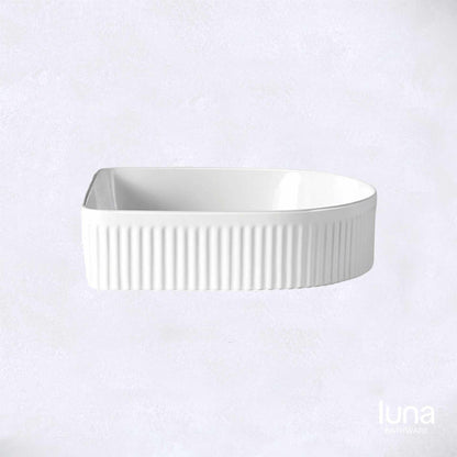 Fluted Arch Matte White Basin