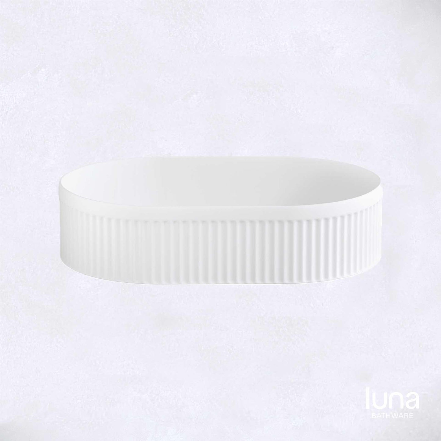 Fluted Pill Matte White Basin