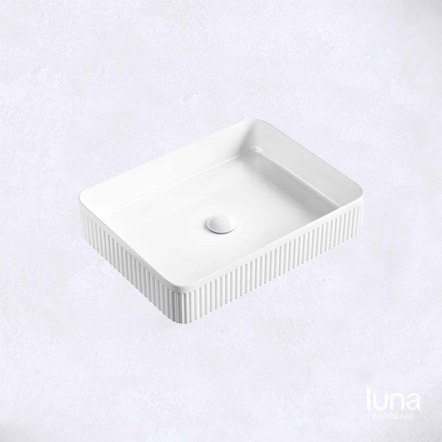 Fluted Urban Matte White Basin