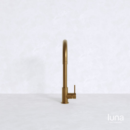 Luna Kitchen/Laundry Mixer Antique Brass