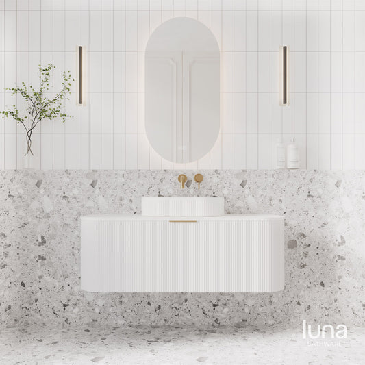 Lenny 1200mm Wall Hung Curved Vanity  Matte White