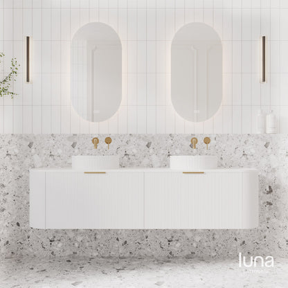 Lenny 1500mm Wall Hung Curved Vanity  Matte White