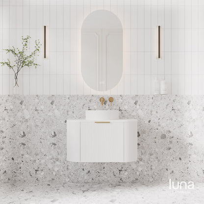 Luna Wall Spout & Wall Mixer Brushed Brass