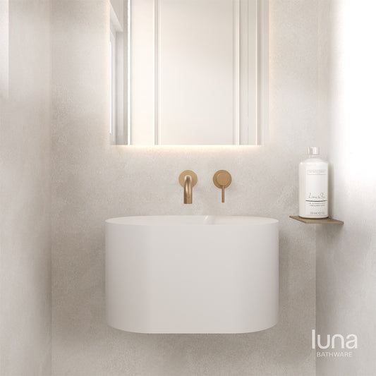 Modern Float Matte White Solid Surface Basin