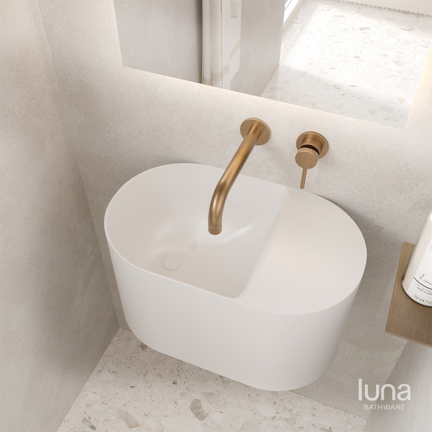 Modern Float Matte White Solid Surface Basin