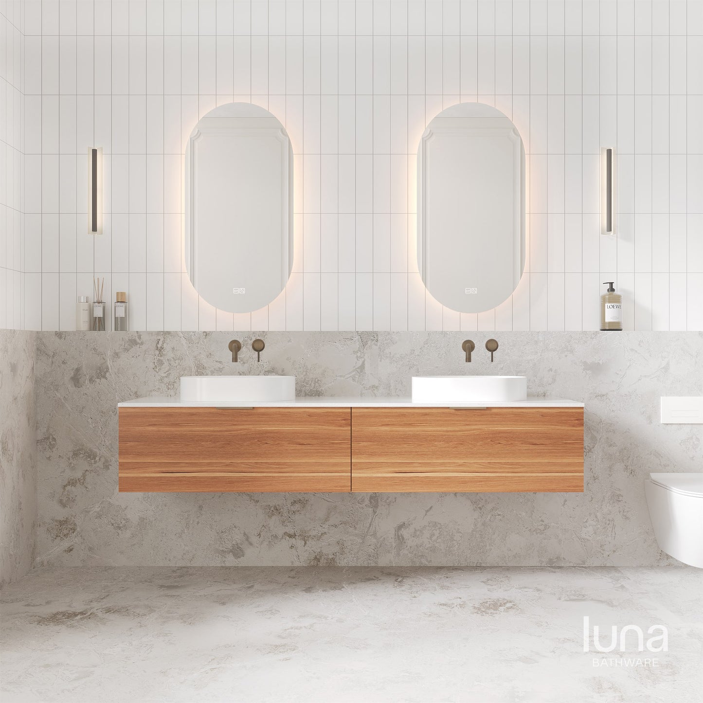 Nala 1800mm Wall Hung Vanity  Tasmanian Oak