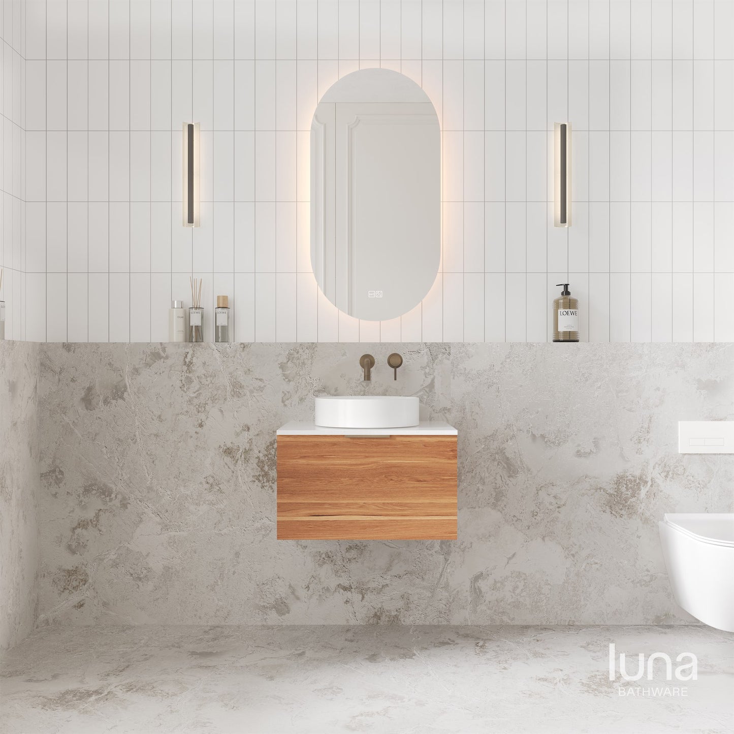 Nala 600mm Wall Hung Vanity  Tasmanian Oak
