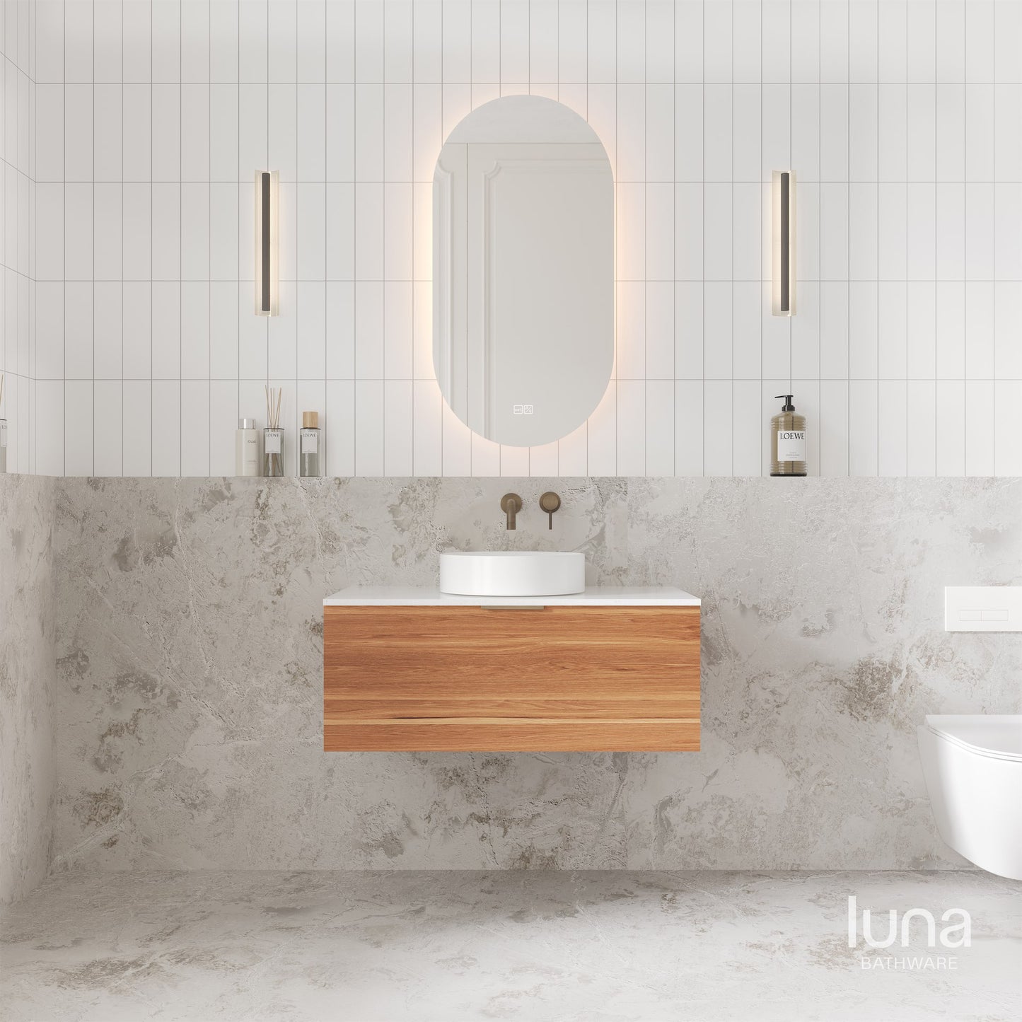 Nala 900mm Wall Hung Vanity  Tasmanian Oak