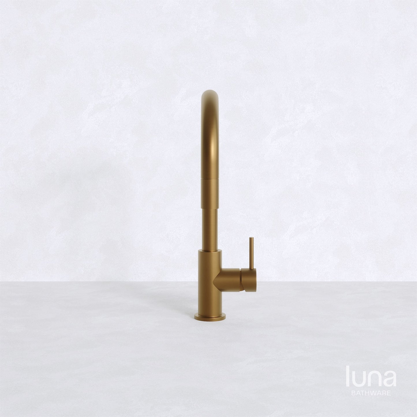 Luna Pull Out Kitchen/Laundry Mixer Antique Brass