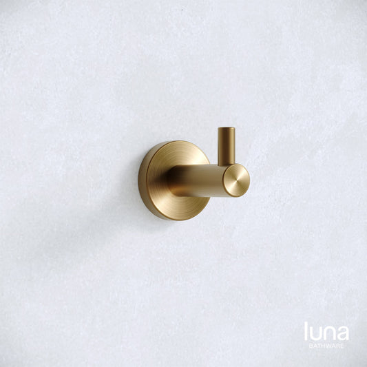 Luna Robe Hook Antique Brass