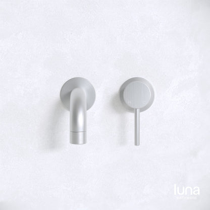 Luna Wall Spout and Wall Mixer Brushed Nickel